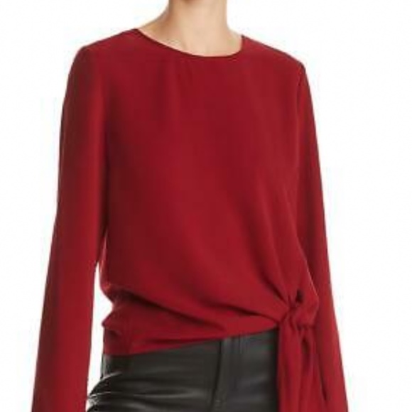 Aqua - Nordstrom - side tie blouse with back zip red - NWT - Small - Picture 1 of 2